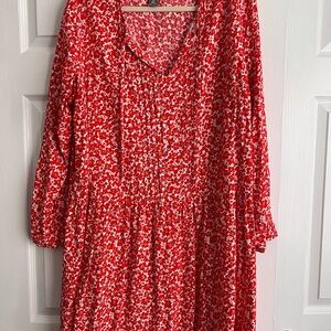 Red Floral Women's Dress